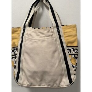 Vera Bradley Colorblock Tote Canvas‎ Travel Bag Purse Black Yellow